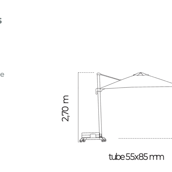Alternative view of EZPELETA PARASOL EZPELETA FLEXO 3X3M + BASE KIT FLEXO