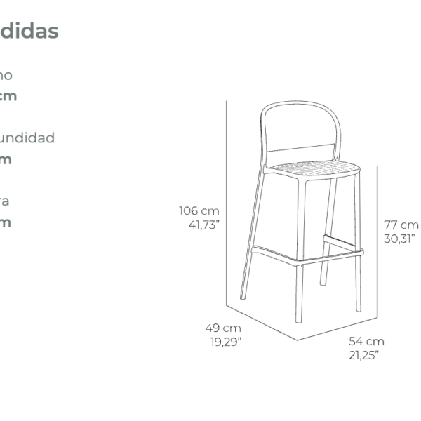 Alternative view of TABURETE EZPELETA TRENA STOOL - OLIVO